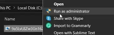 Running the Fecurity loader as administrator