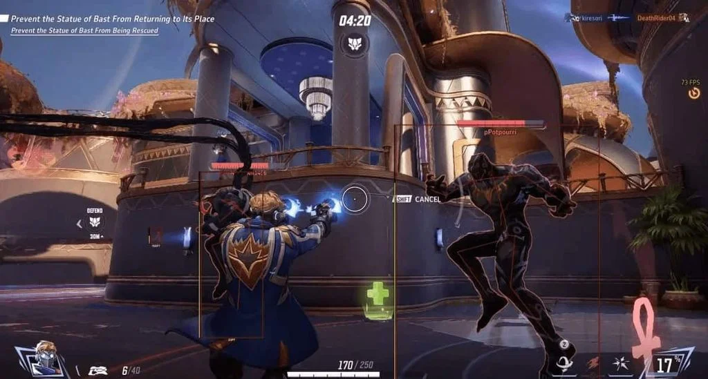 Marvel Rivals Fecurity box and health ESP on an enemy hero during a live match
